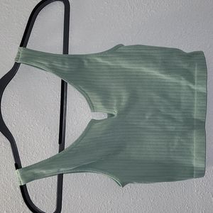Mint crop top ribbed